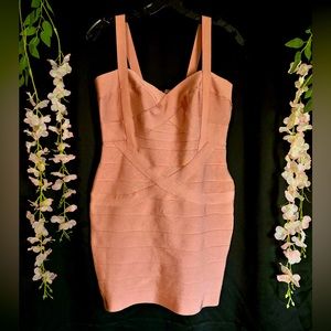 Pink/corral Mini Bandage Dress